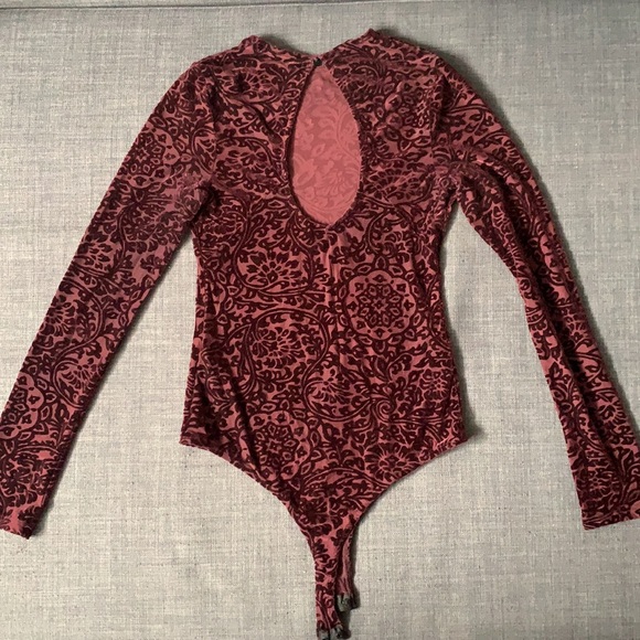 Dynamite burgundy see through bodysuit - Picture 2 of 3
